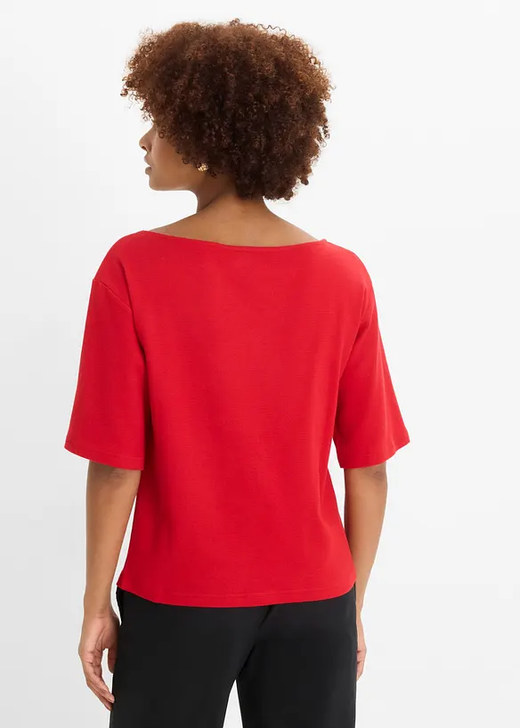 Shirt aus Bio-Baumwolle in Waffeloptik in rot von hinten (im Anschnitt) - bonprix Shirt aus Bio-Baumwolle in Waffeloptik in rot von hinten (im Anschnitt) - bonprix