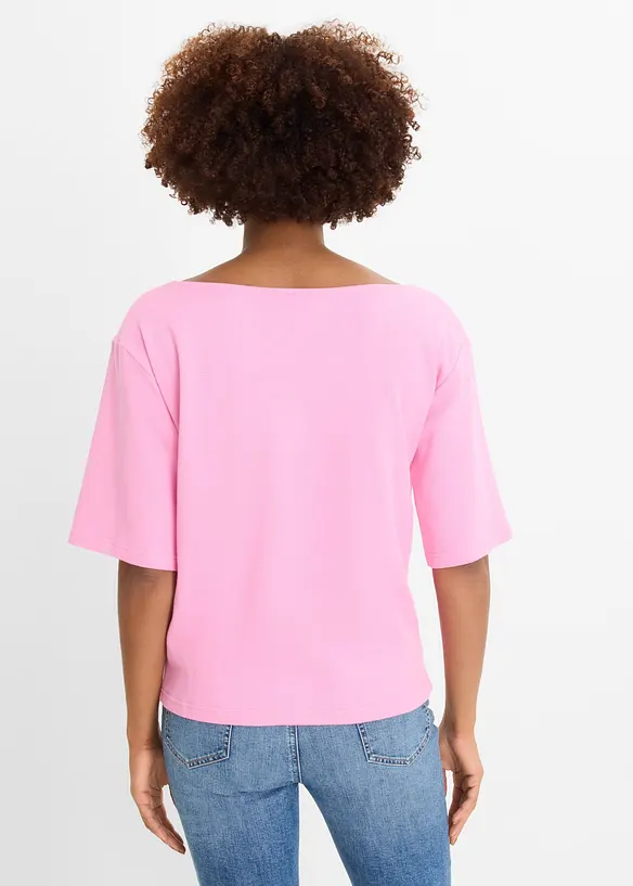 Shirt aus Bio-Baumwolle in Waffeloptik in rosa von hinten (im Anschnitt) - bonprix Shirt aus Bio-Baumwolle in Waffeloptik in rosa von hinten (im Anschnitt) - bonprix
