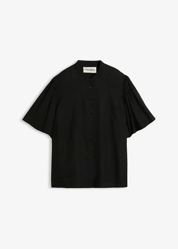 Bluse aus fließender Viskose in schwarz von vorne - bonprix