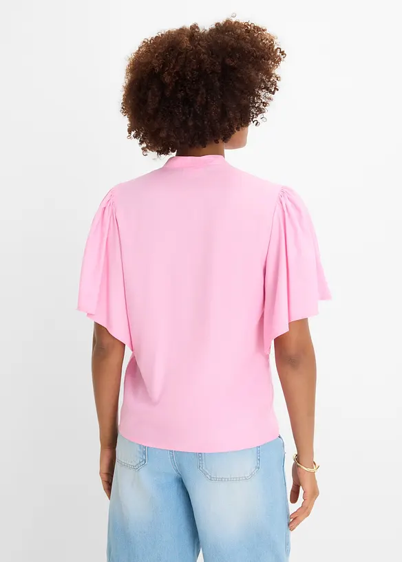 Bluse aus fließender Viskose in rosa von hinten (im Anschnitt) - bonprix