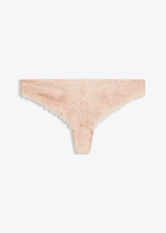 String aus edler Spitze in beige von vorne - bonprix