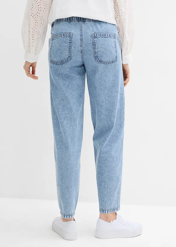 Knöchellange Umstandsjeans aus leichtem Denim, Boyfriend Fit in blau von hinten - bonprix