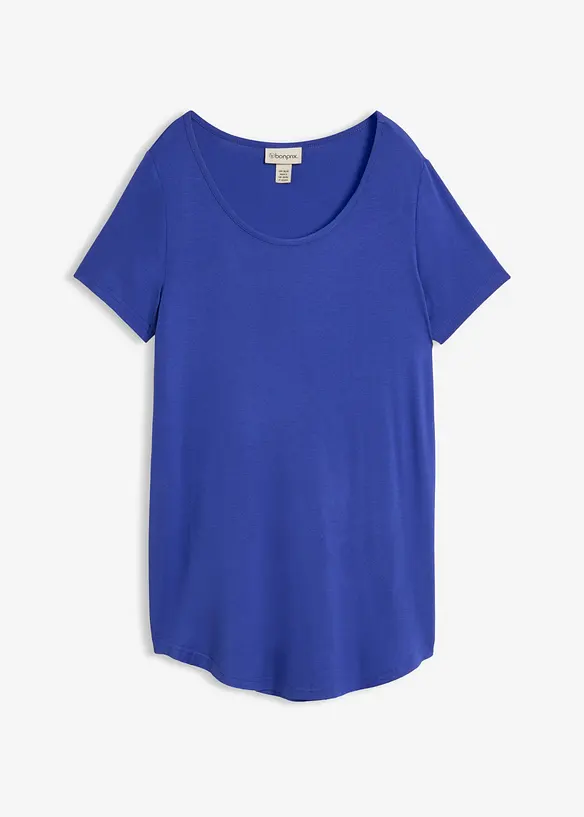 Longshirt aus softer Viskose in blau von vorne - bonprix
