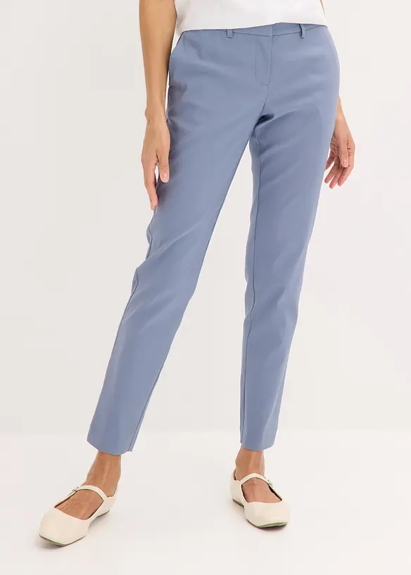Stretch-Hose aus elastischem Bengalin in blau von vorne - bonprix