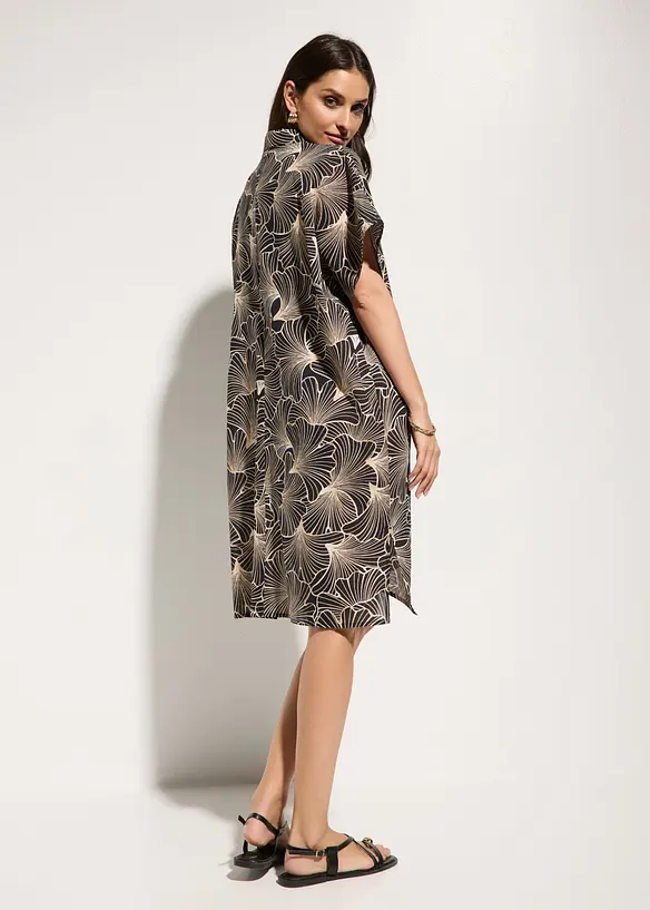 Oversize Strandbluse aus reiner Baumwolle in schwarz von hinten (im Anschnitt) - bonprix Oversize Strandbluse aus reiner Baumwolle in schwarz von hinten (im Anschnitt) - bonprix