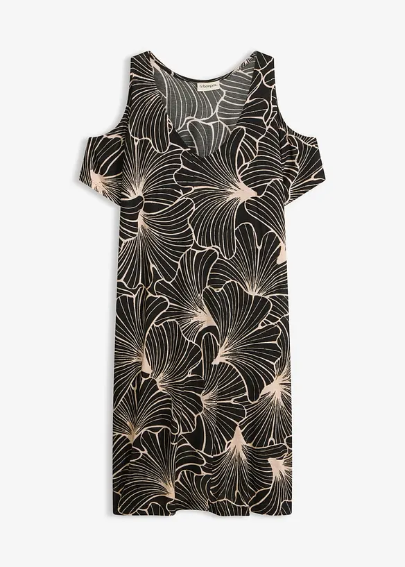 Strandkleid aus fließender Viskose in schwarz von vorne - bonprix