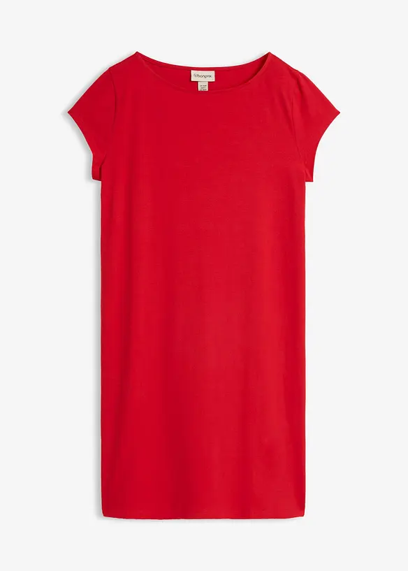 Shirtkleid aus elastischem Baumwoll-Mix in rot von vorne - bonprix Shirtkleid aus elastischem Baumwoll-Mix in rot von vorne - bonprix