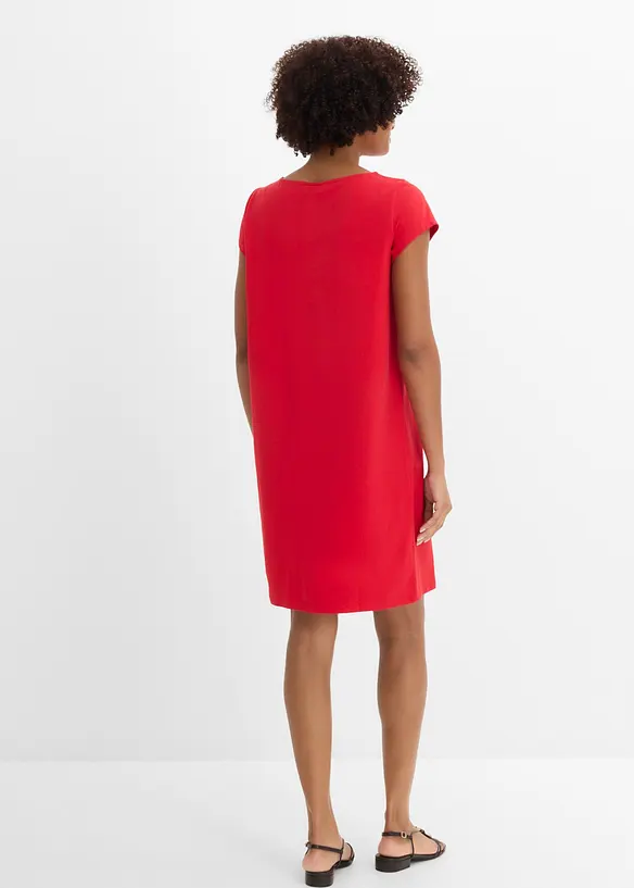 Shirtkleid aus elastischem Baumwoll-Mix in rot von hinten (Totalaufnahme) - bonprix Shirtkleid aus elastischem Baumwoll-Mix in rot von hinten (Totalaufnahme) - bonprix