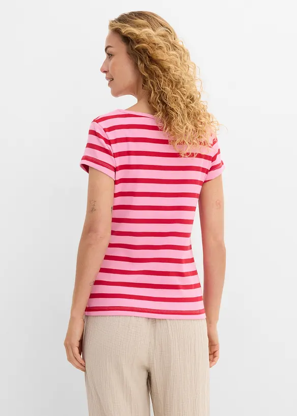 T-Shirt aus reiner Bio-Baumwolle (2er Pack) in rosa von hinten (im Anschnitt) - bonprix