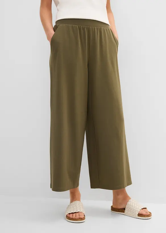 7/8-Hose aus Bio-Baumwolle mit Stretch in grün von vorne - bonprix 7/8-Hose aus Bio-Baumwolle mit Stretch in grün von vorne - bonprix