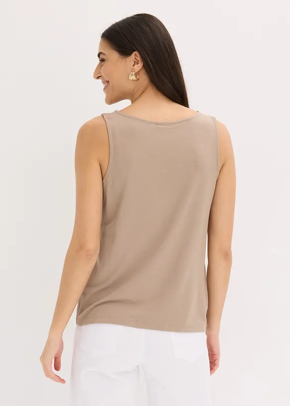 Top mit Knopfleiste in braun von hinten (im Anschnitt) - bonprix Top mit Knopfleiste in braun von hinten (im Anschnitt) - bonprix