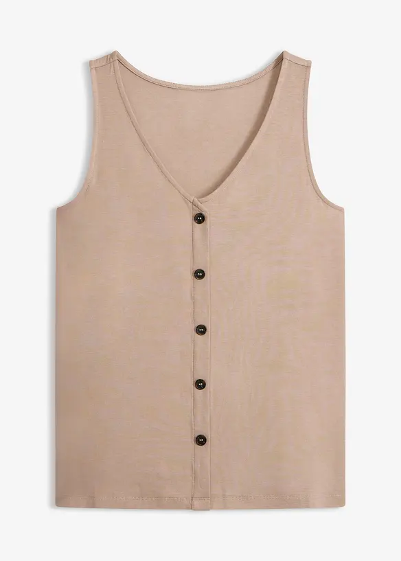 Top mit Knopfleiste in braun von vorne - bonprix Top mit Knopfleiste in braun von vorne - bonprix