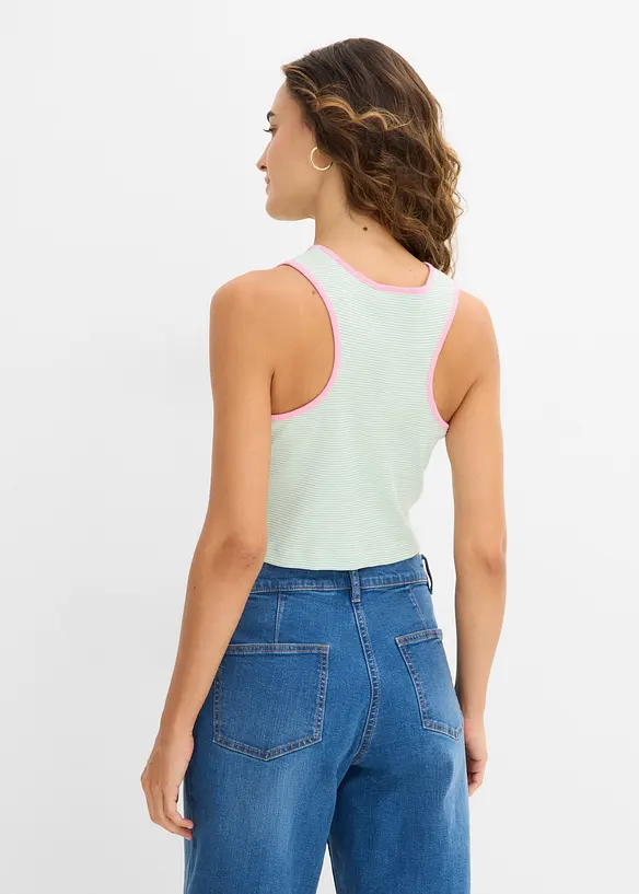 Tanktop aus reiner Bio-Baumwolle in grün von hinten (im Anschnitt) - bonprix Tanktop aus reiner Bio-Baumwolle in grün von hinten (im Anschnitt) - bonprix