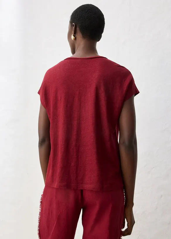 Shirt aus reinem Leinen in rot von hinten (im Anschnitt) - bonprix Shirt aus reinem Leinen in rot von hinten (im Anschnitt) - bonprix