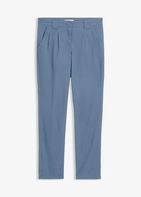 Chinohose aus elatischem Baumwoll-Mix in blau von vorne - bonprix