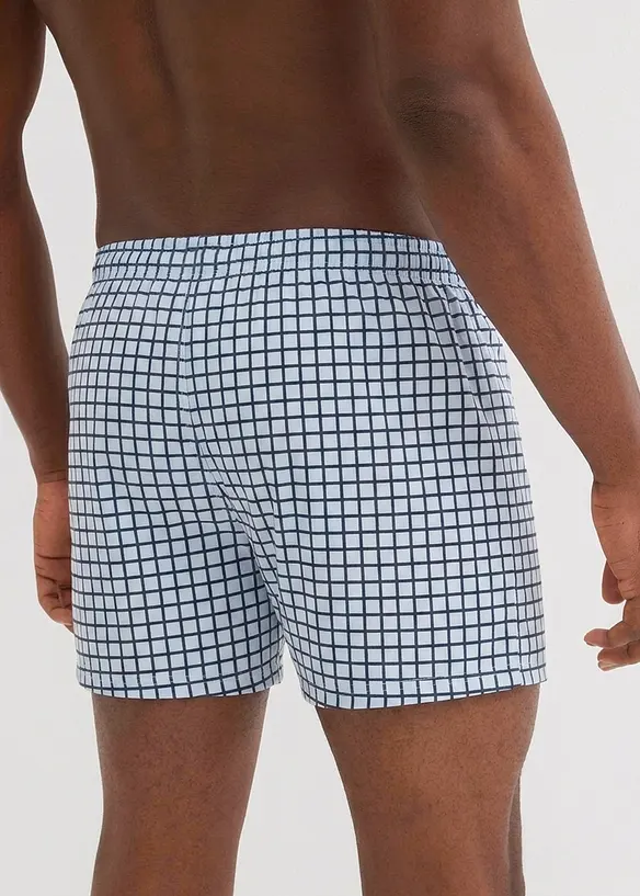 Lockere Jersey Boxershorts aus Baumwolle (3er Pack) in blau von hinten - bonprix