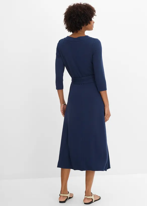 Viskose Jerseykleid in blau von hinten (Totalaufnahme) - bonprix Viskose Jerseykleid in blau von hinten (Totalaufnahme) - bonprix