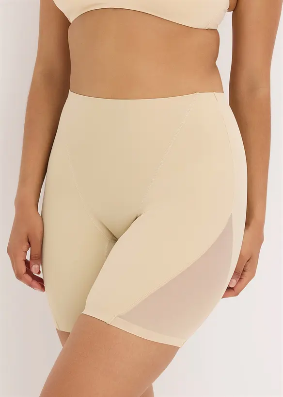 Medium Shape-Radlerhose mit transparentem Einsatz (2er Pack) in schwarz von vorne - bonprix