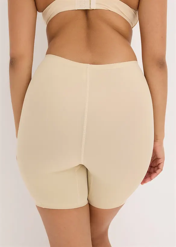 Medium Shape-Radlerhose mit transparentem Einsatz (2er Pack) in schwarz von hinten - bonprix