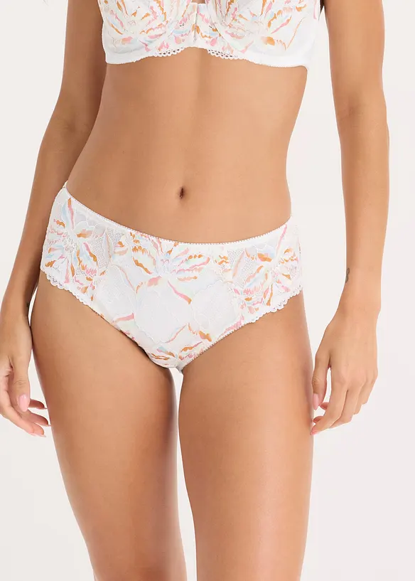 Maxislip mit zarter Spitze in weiß von vorne - bonprix