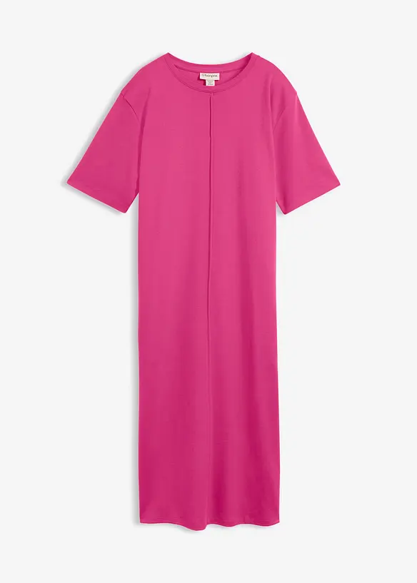 Jerseykleid aus reiner Bio-Baumwolle in pink von vorne - bonprix