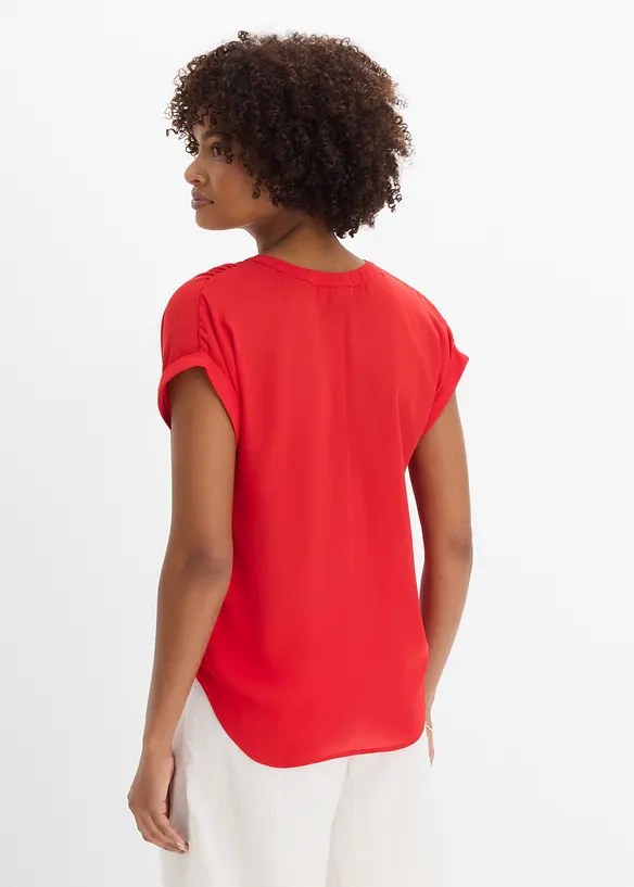 Tunikabluse Georgette in rot von hinten (im Anschnitt) - bonprix Tunikabluse Georgette in rot von hinten (im Anschnitt) - bonprix