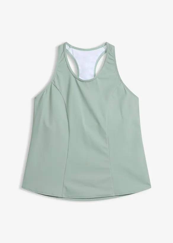 Schnelltrocknendes Tankini Oberteil in grau von vorne - bonprix