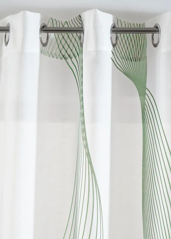 Gardine aus feiner Batist Struktur (1er Pack) in grün - bonprix