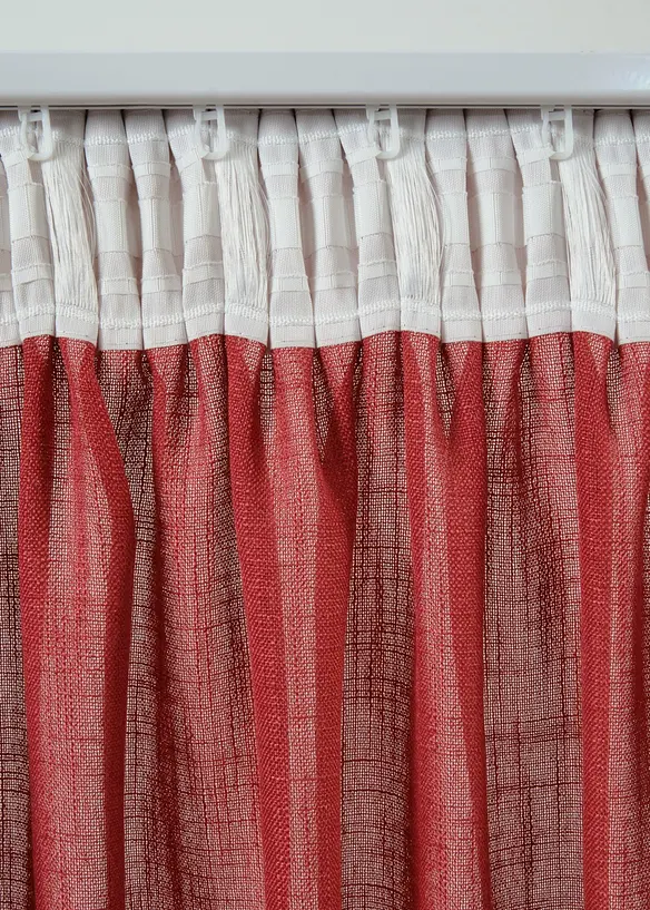 Halbtransparenter Vorhang mit Struktur (2er Pack) in rot - bonprix