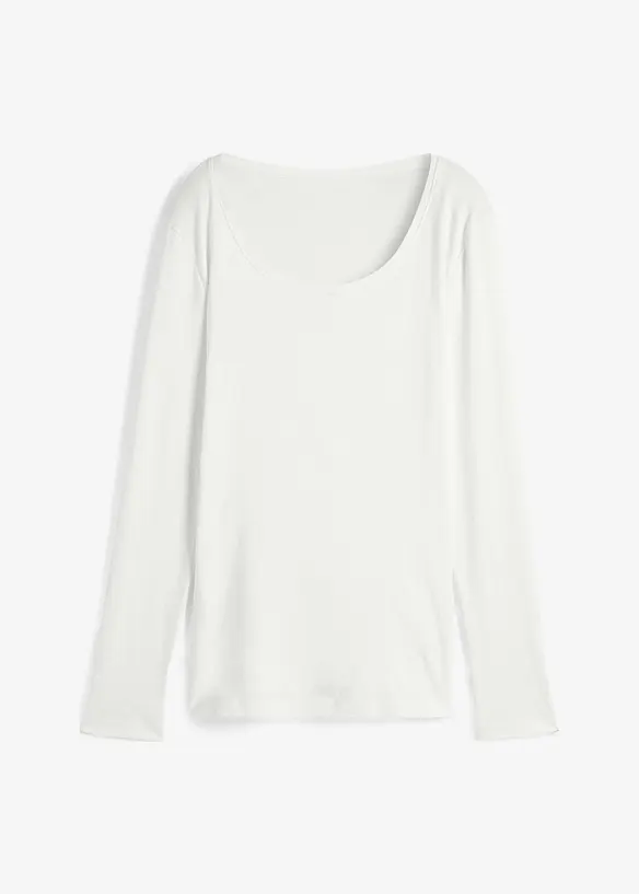 Langarmshirt aus reiner Bio-Baumwolle in weiß von vorne - bonprix Langarmshirt aus reiner Bio-Baumwolle in weiß von vorne - bonprix