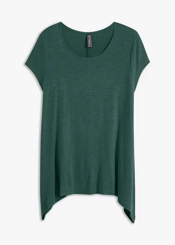 Shirt aus elastischem Viskose-Mix in grün von vorne - bonprix