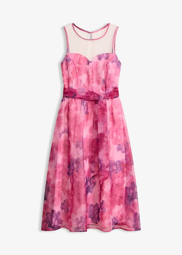 Midikleid aus zartem Tüll in pink von vorne - bonprix Midikleid aus zartem Tüll in pink von vorne - bonprix