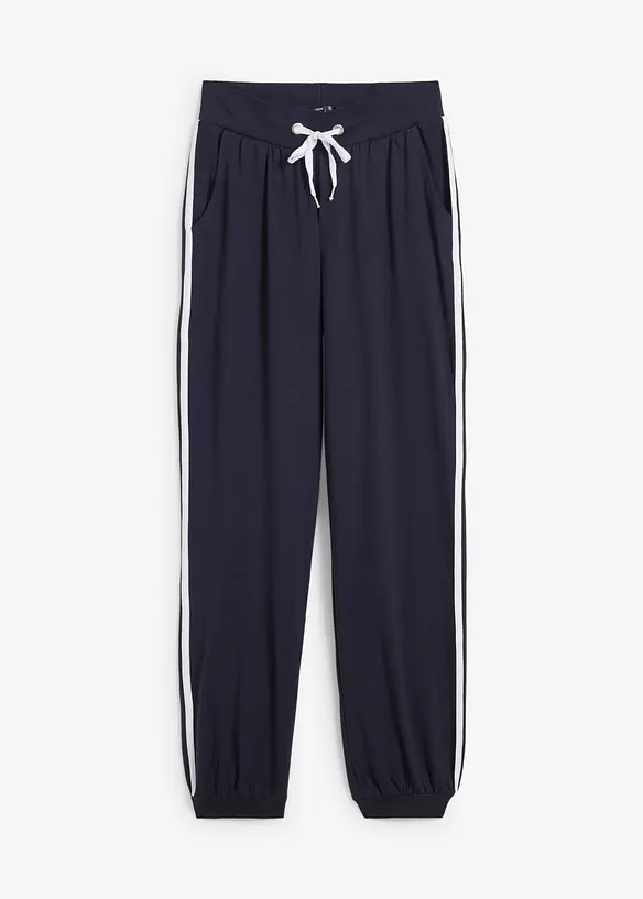 Jogginghose aus Baumwolle in blau von vorne - bonprix