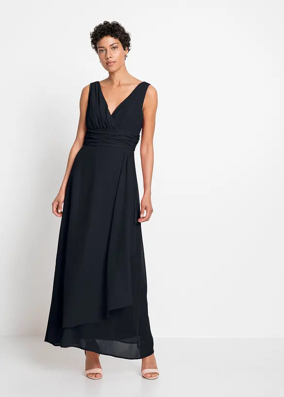 Maxikleid in schwarz von vorne (Totalaufnahme) - bonprix