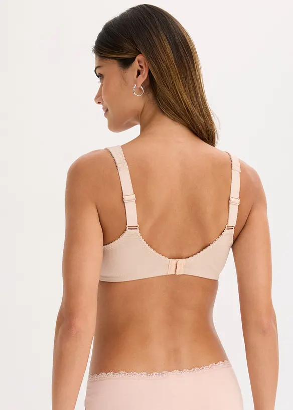 BH ohne Bügel mit Bio-Baumwolle (2er Pack) in beige von hinten (im Anschnitt) - bonprix