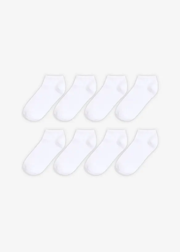 Sneakersocken mit Bio-Baumwolle (8er Pack) in weiß von vorne - bonprix