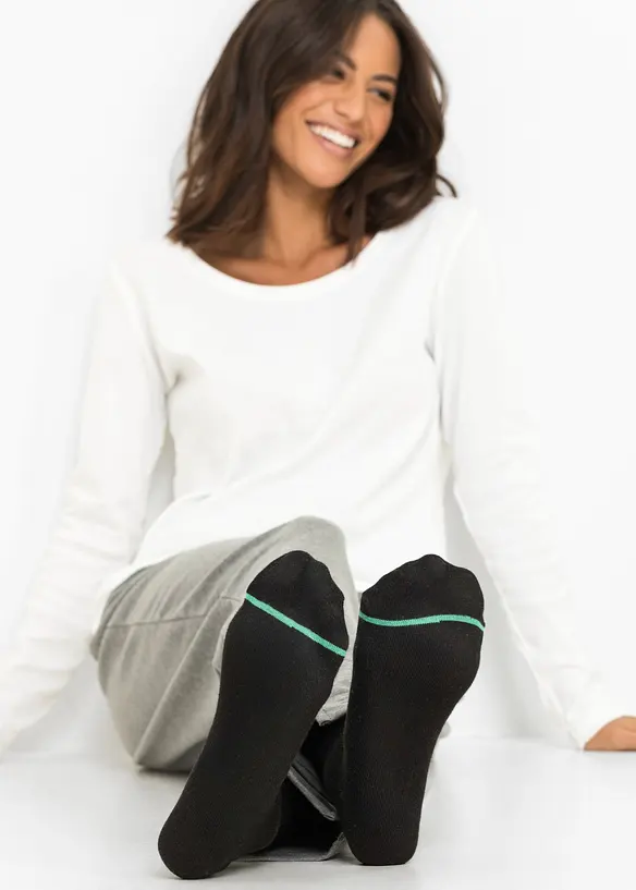 Socken mit Bio-Baumwolle (5er Pack) in schwarz (Detailaufnahme) - bonprix