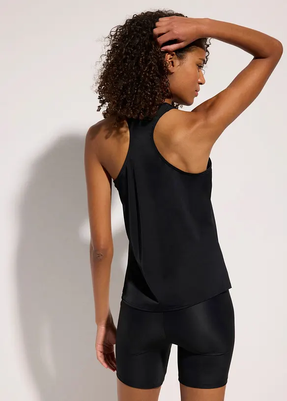 Schnelltrocknendes Tankini Oberteil in schwarz von hinten (im Anschnitt) - bonprix