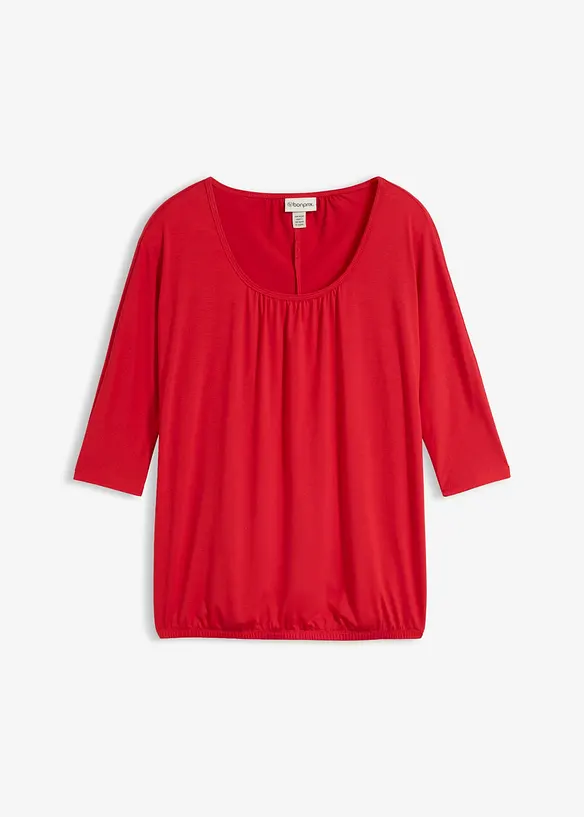 Oversize-Shirt aus Viskose-Mix in rot von vorne - bonprix