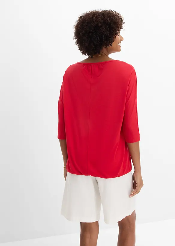 Oversize-Shirt aus Viskose-Mix in rot von hinten (im Anschnitt) - bonprix