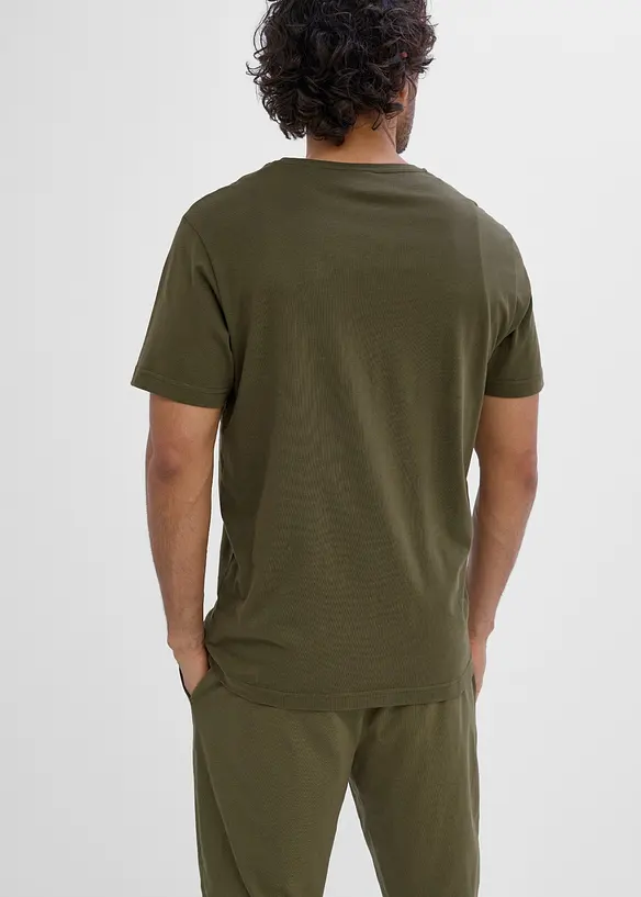 T-Shirt (5er Pack) in schwarz von hinten (im Anschnitt) - bonprix
