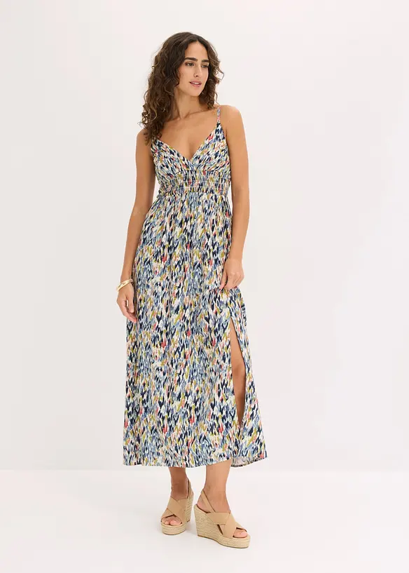Maxikleid aus fließender Viskose in weiß von vorne (Totalaufnahme) - bonprix Maxikleid aus fließender Viskose in weiß von vorne (Totalaufnahme) - bonprix