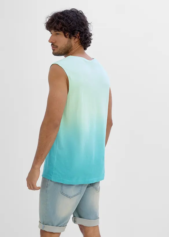 Muskelshirt aus reiner Baumwolle in grün von hinten (im Anschnitt) - bonprix