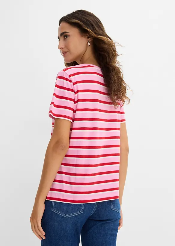 T-Shirt aus Baumwoll-Viskose-Mix in rosa von hinten (im Anschnitt) - bonprix