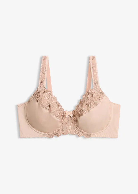 Minimizer-BH mit gepolsterten Trägern in beige von vorne - bonprix