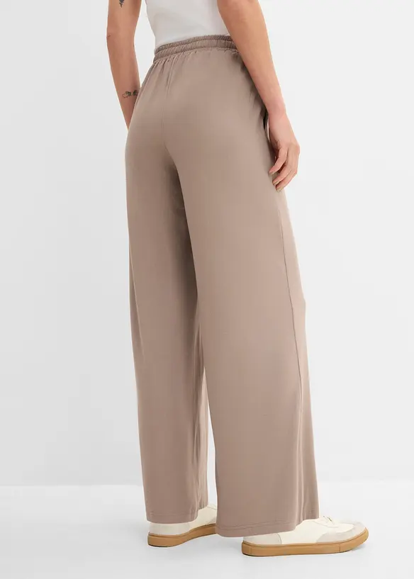 Jersey-Hose aus fließender Viskose in braun von hinten - bonprix