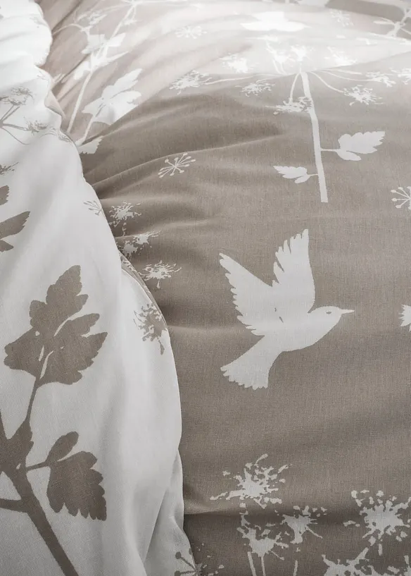 Wendbare Linon-Bettwäsche in beige (Detailaufnahme) - bonprix