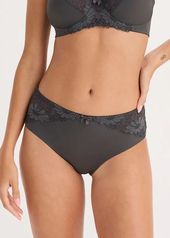 Maxislip mit Spitze (2er Pack) in weiß von vorne - bonprix