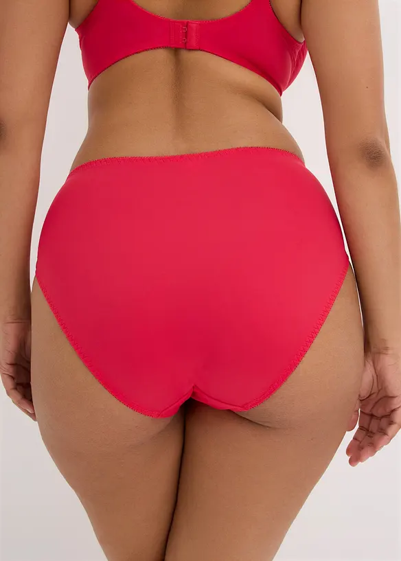 Maxislip mit Spitze (2er Pack) in rot von hinten - bonprix