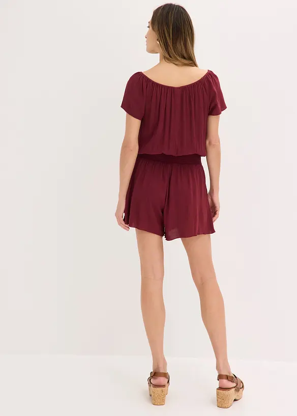 Jumpsuit in rot von hinten (Totalaufnahme) - bonprix